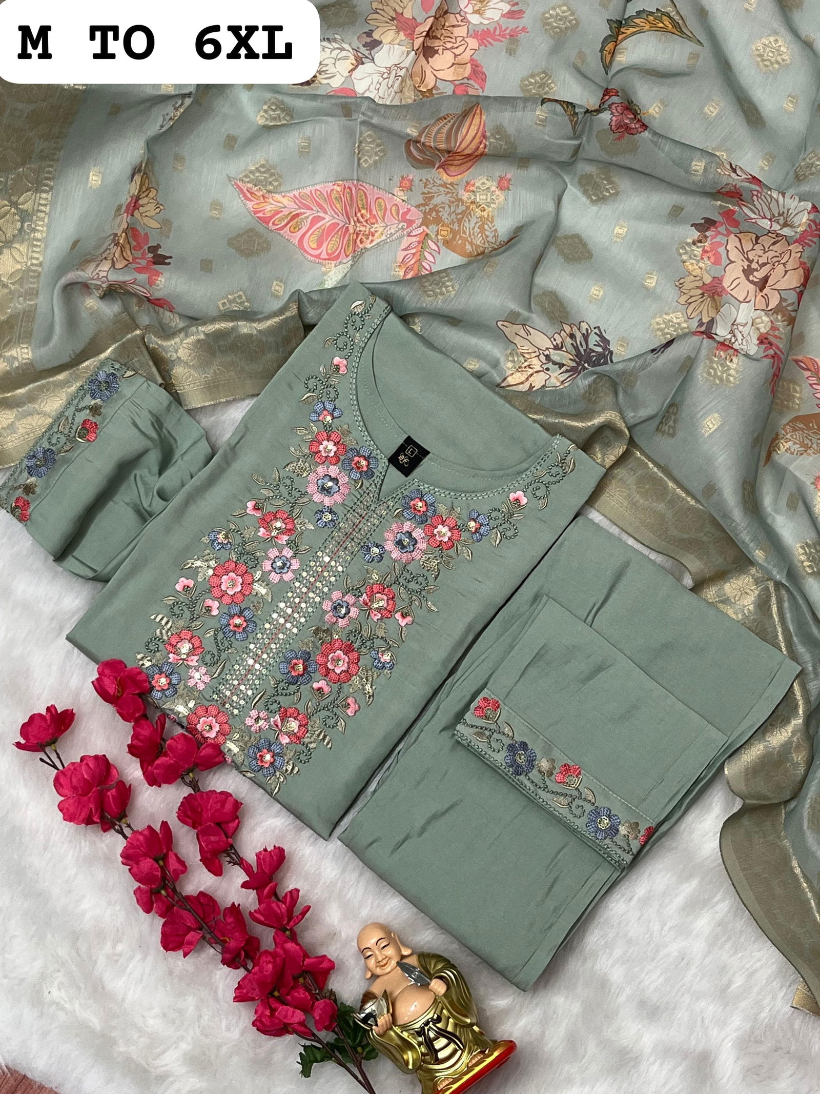 SV Pure Muslin And Viscose Designer Kurti With Bottom Dupatta Wholesale Shop In Surat
